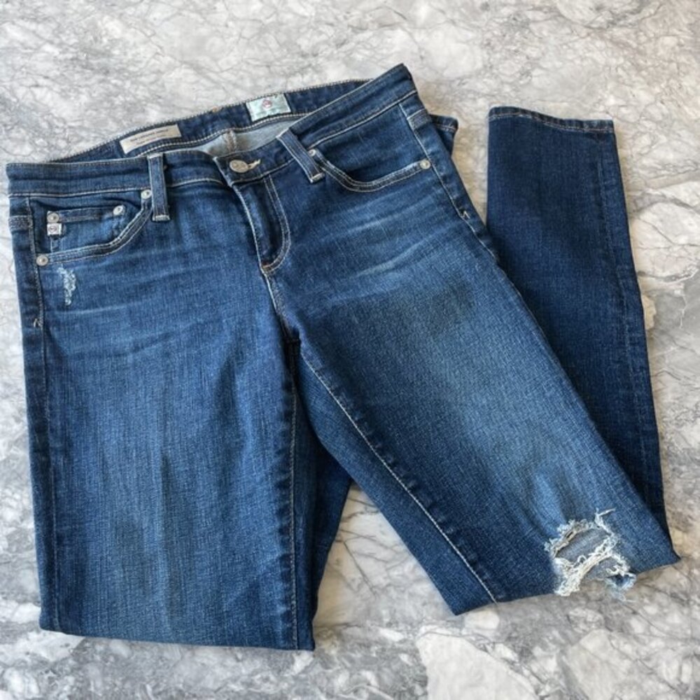 AG The Legging Ankle Super Skinny Ripped Jeans Size 27